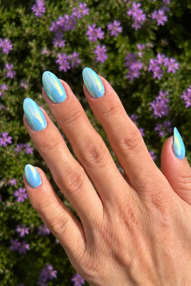 Glazed Blue Look – Gel Polish Look van Nailster