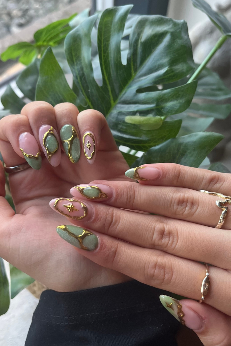Gilded Green Look – Gel Polish Look van Nailster, afbeelding 2