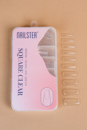 Square Medium Clear Tips
