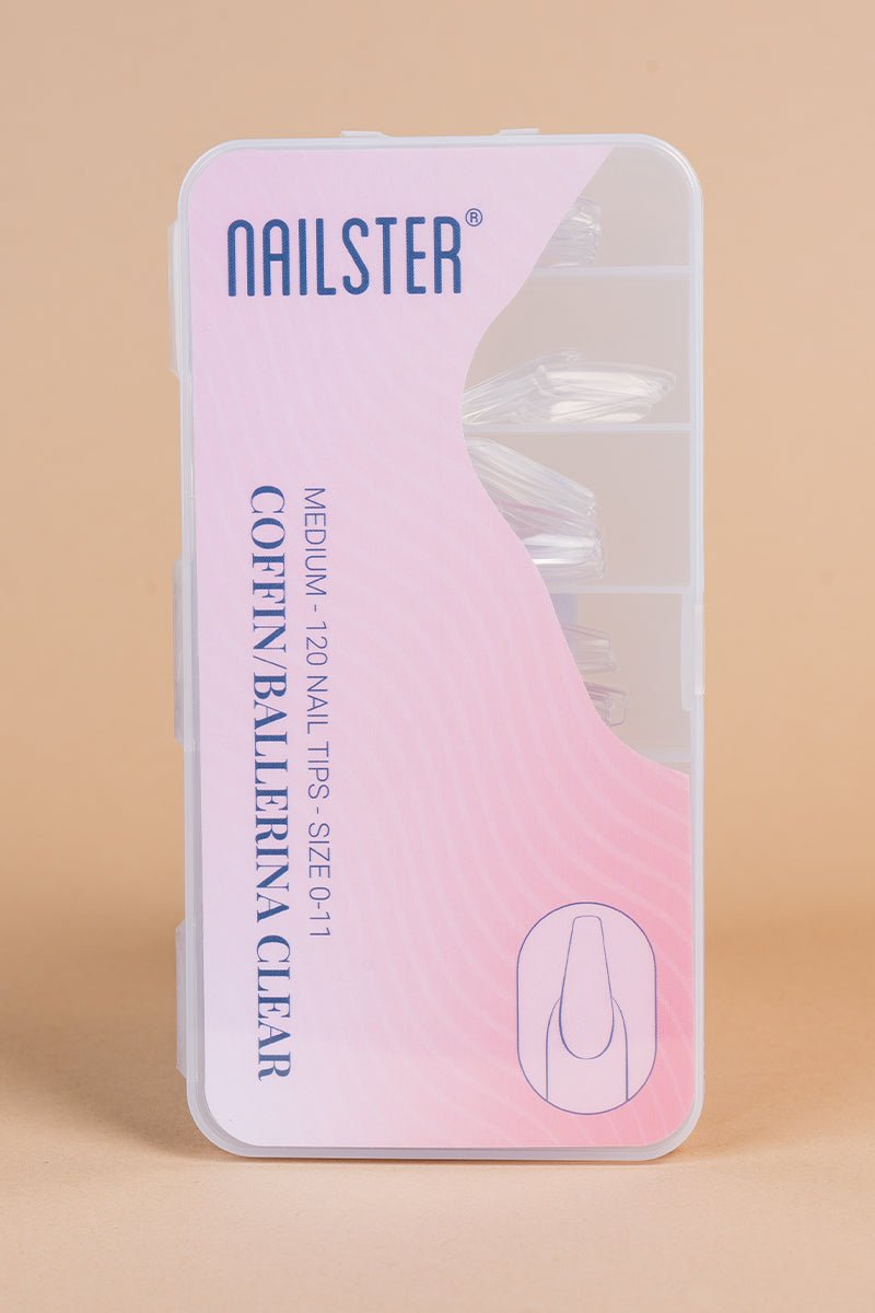 5 x Coffin/Ballerina Medium Clear Tips