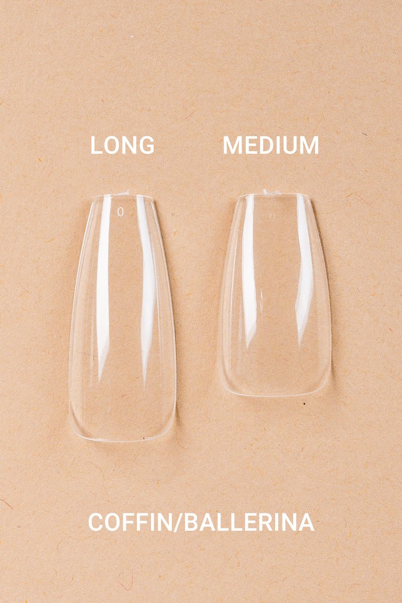 5 x Coffin/Ballerina Medium Clear Tips