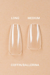 5 x Coffin/Ballerina Medium Clear Tips
