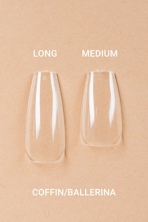5 x Coffin/Ballerina Medium Clear Tips