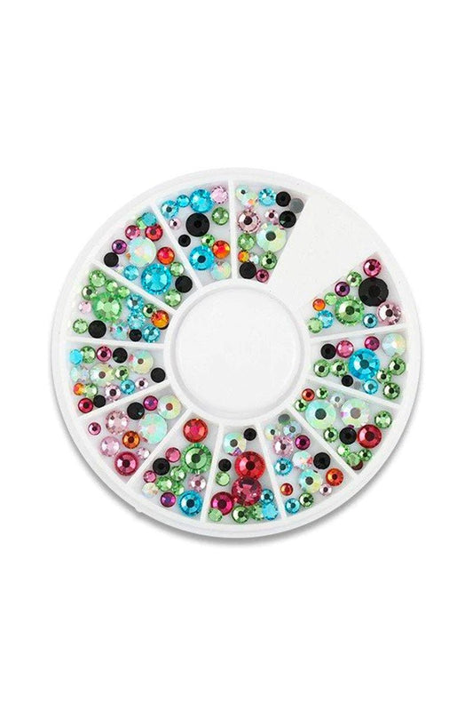 Colored Round Rhinestone Nail Gems