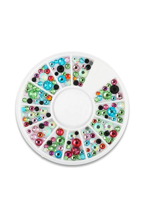 Colored Round Rhinestone Nail Gems
