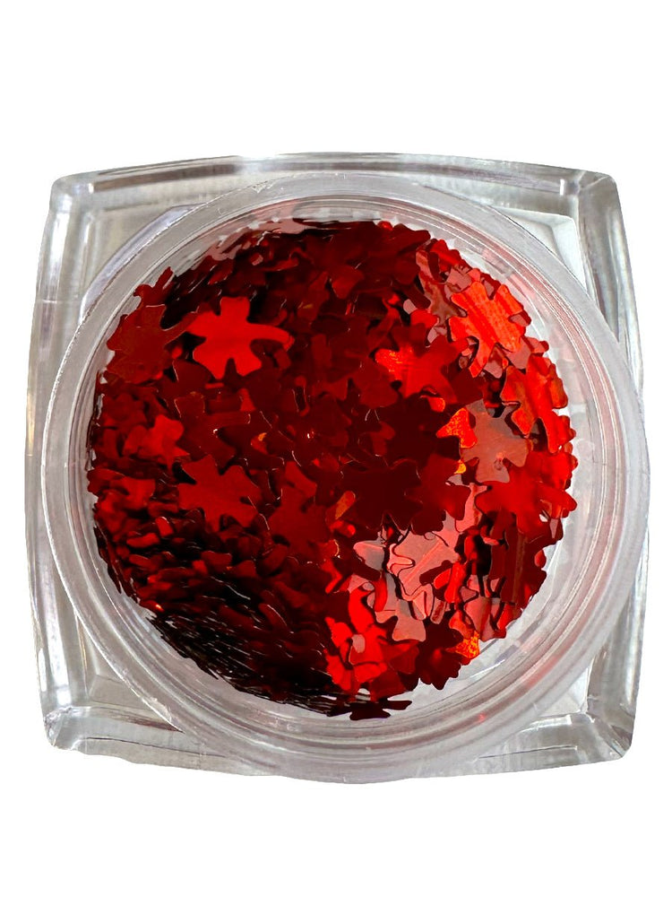 Glitter - Rood Klavertjevier-vormig – Nail Art van Nailster
