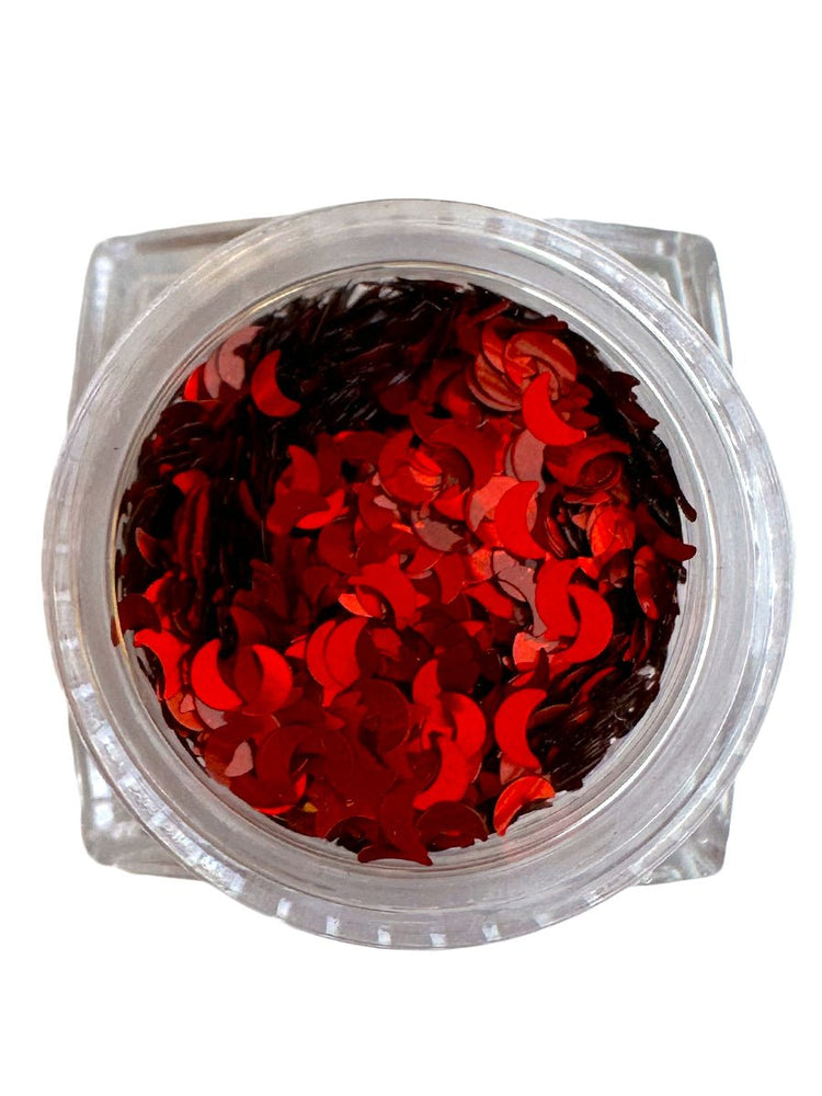 Glitter - Red Moon Shaped – Nail Art van Nailster